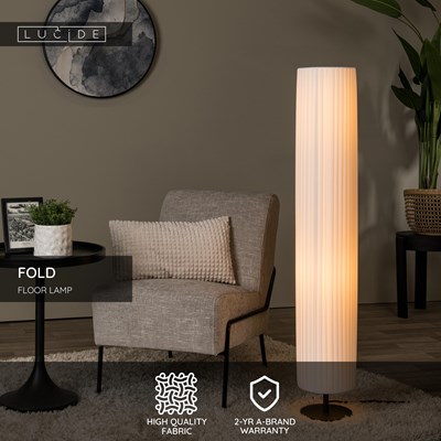 Lucide FOLD - Floor lamp - Ø 20 cm - 2xE27 - White